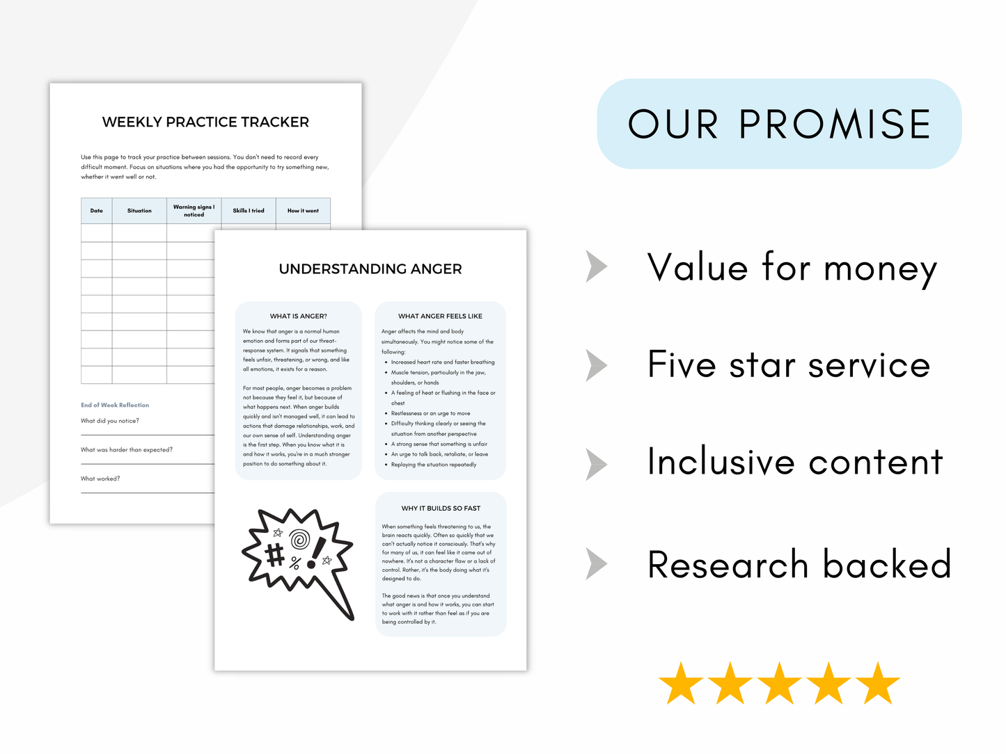 Anger Management Worksheets Bundle