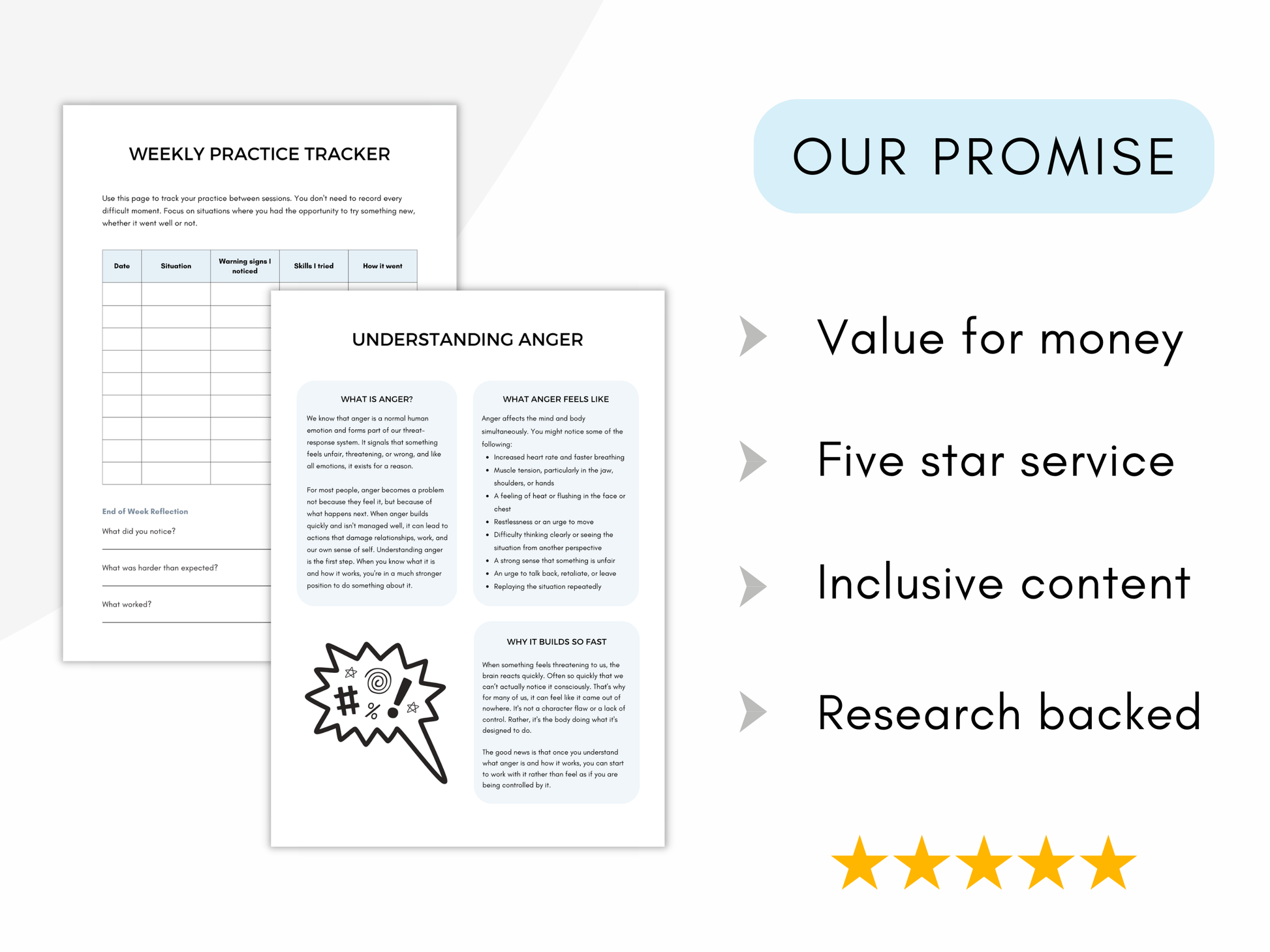 Anger Management Worksheets Bundle