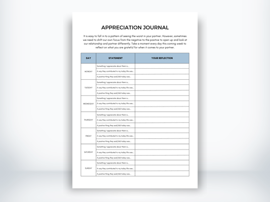 Appreciation Journal for Couples PDF