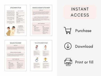 Attachment Styles Therapy Worksheets PDF