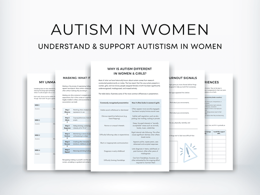 Autism in Women & Girls Worksheets - My Thriving Mind