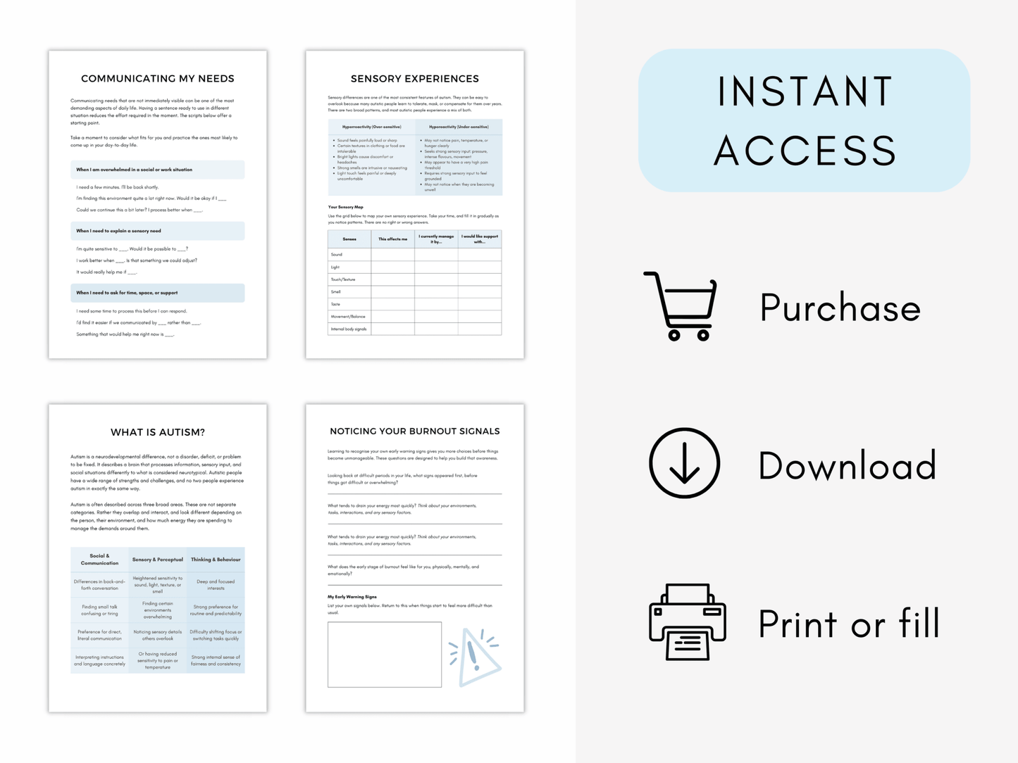 Autism in Women & Girls Worksheets - My Thriving Mind