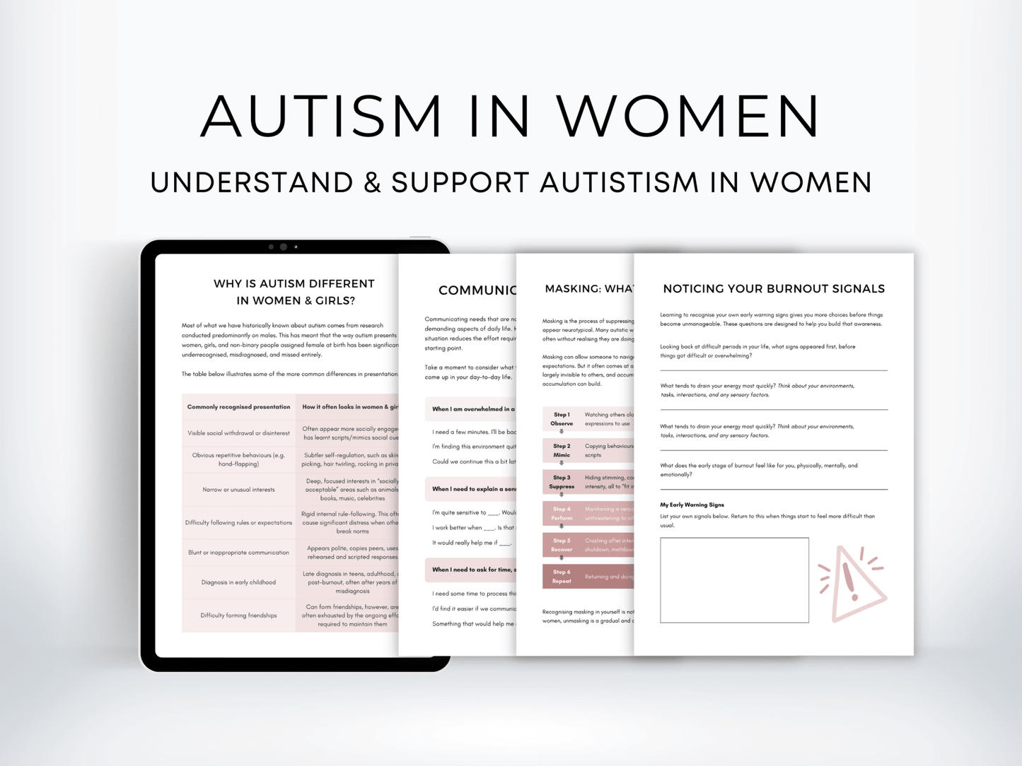 Autism in Women & Girls Worksheets - My Thriving Mind