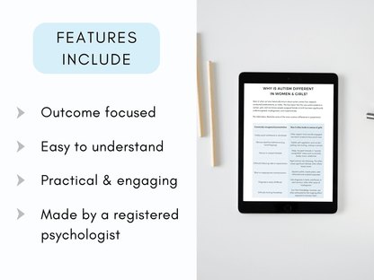 Autism in Women & Girls Worksheets - My Thriving Mind