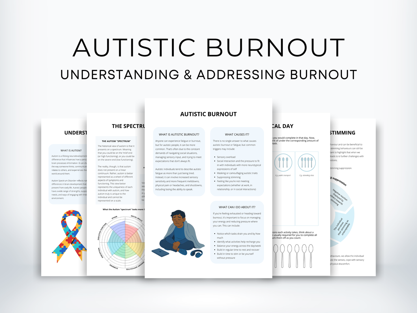 Autistic Burnout Therapy Worksheets
