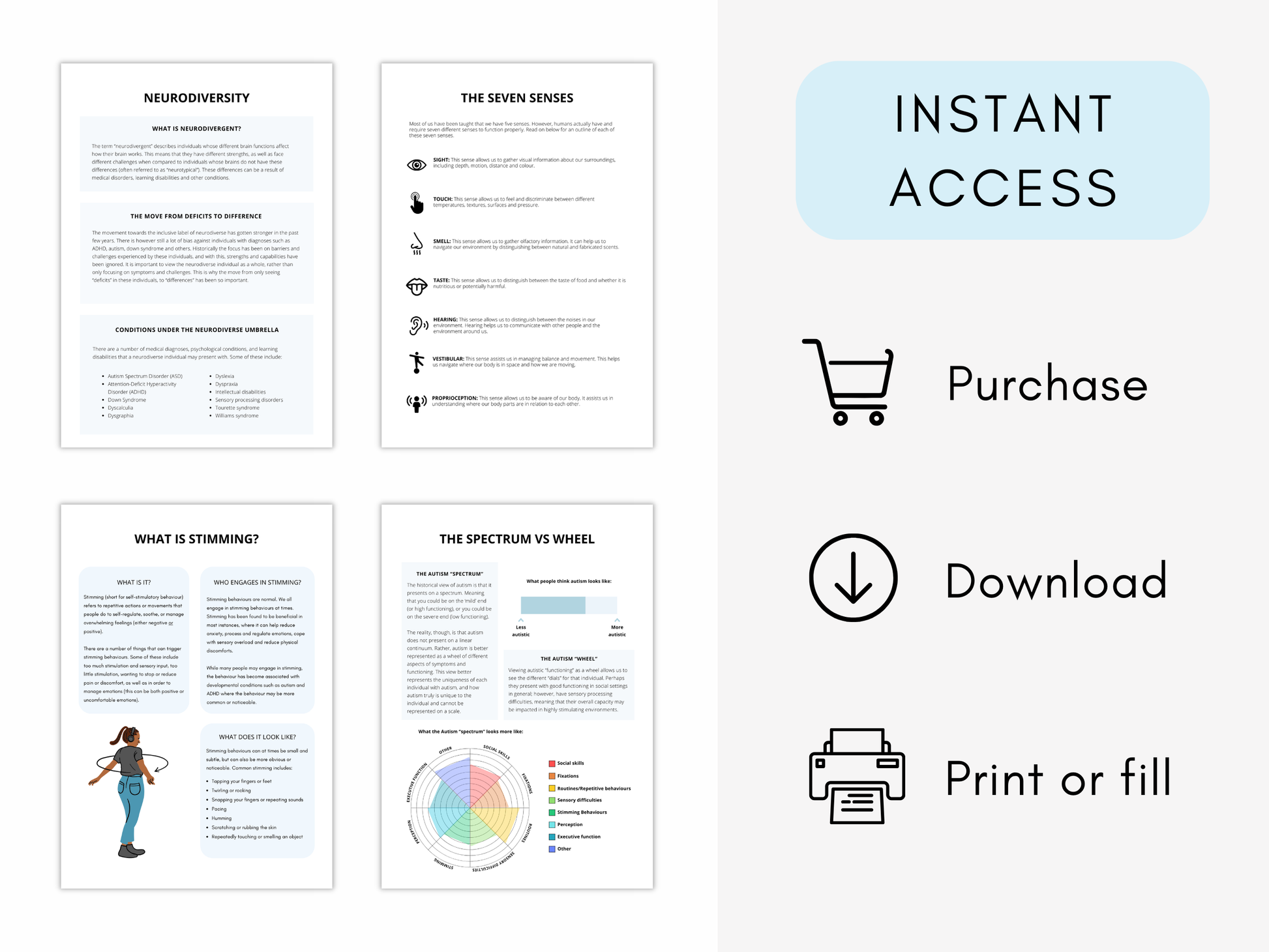 Autistic Burnout Therapy Worksheets