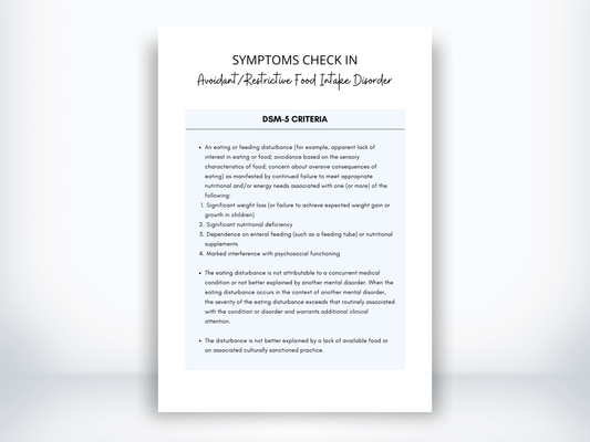 Avoidant Restrictive Food Intake Disorder Symptoms PDF