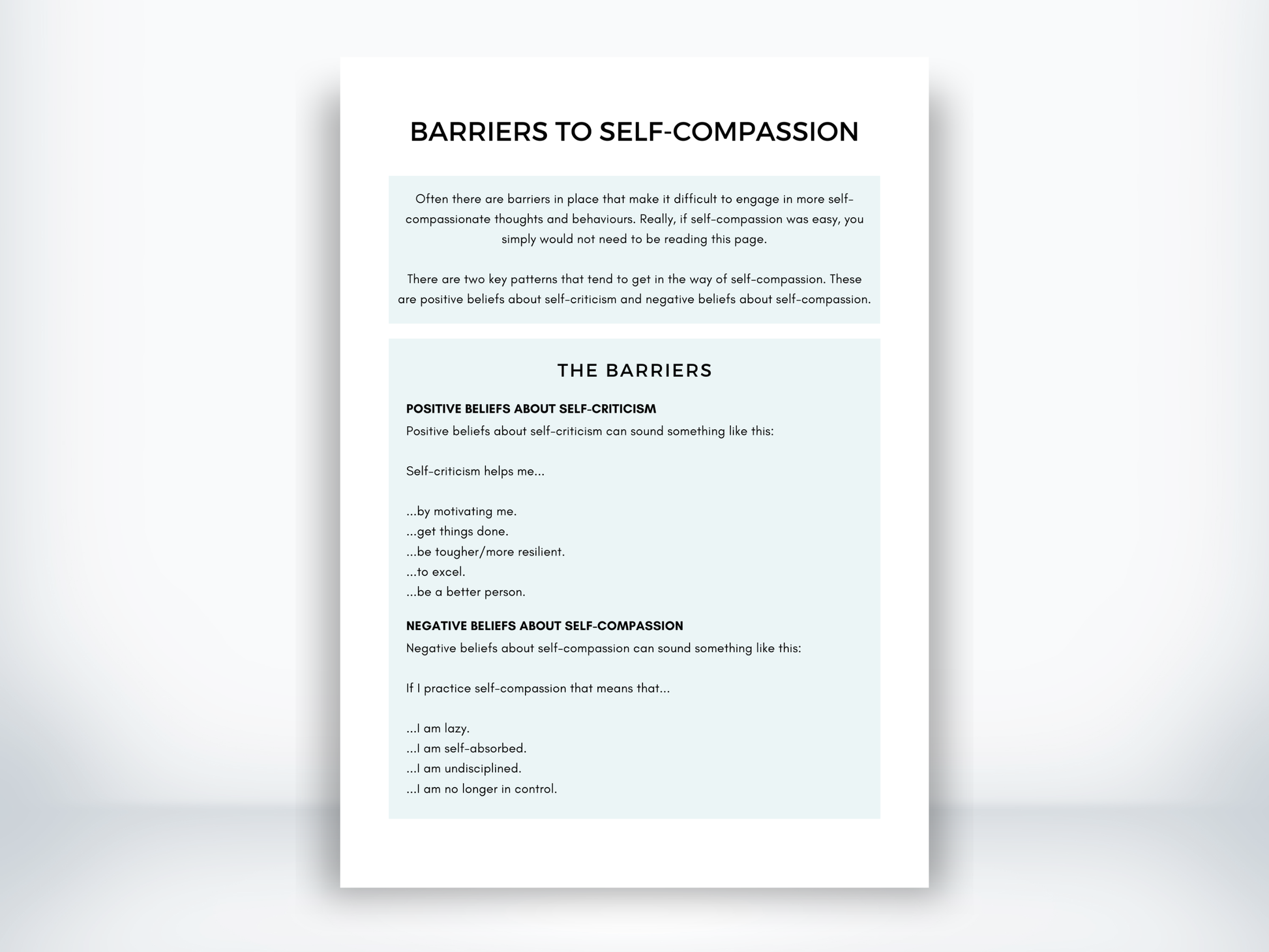 Barriers To Self-Compassion PDF