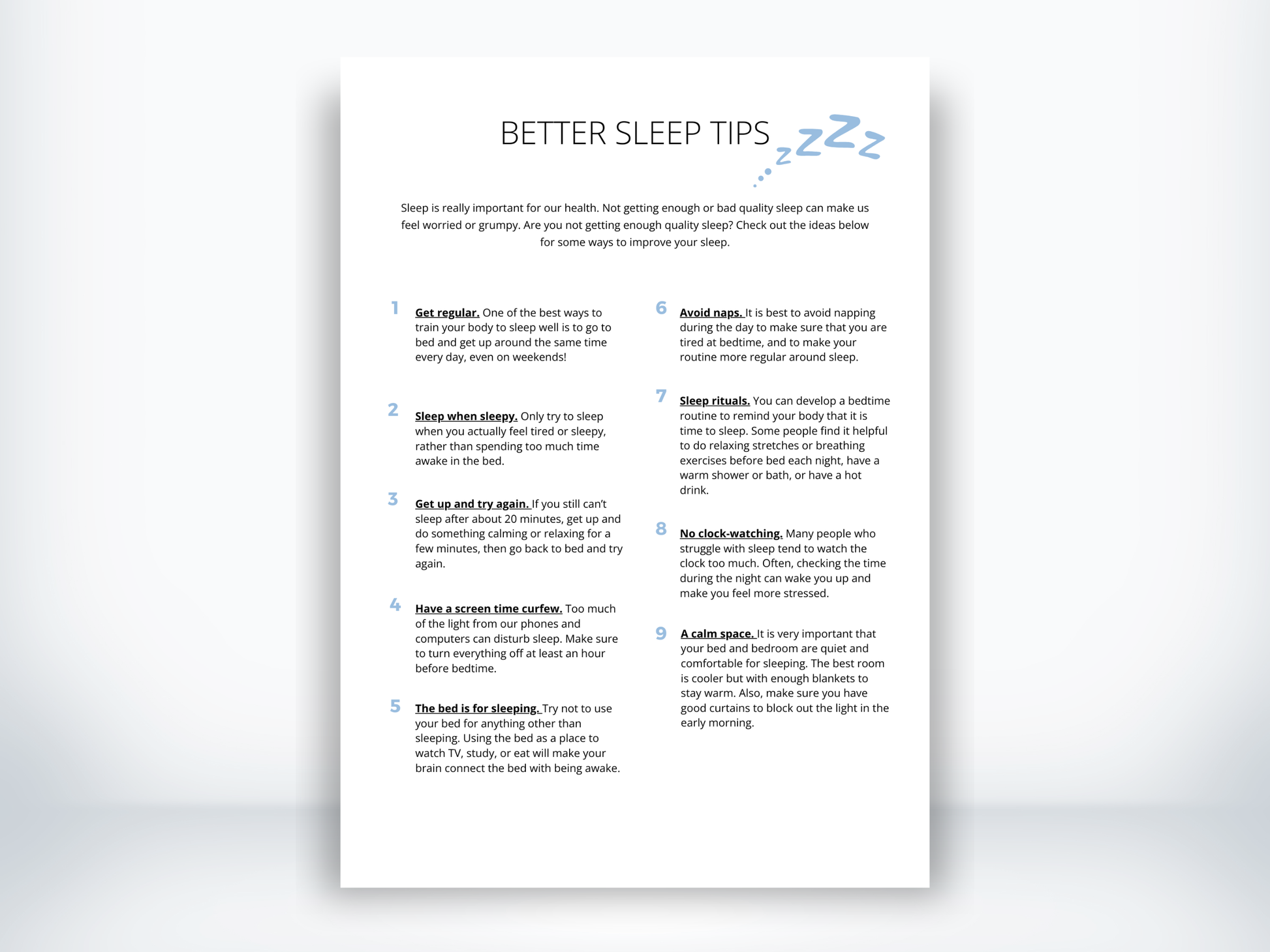 Better Sleep Tips PDF