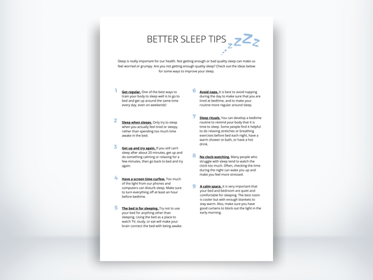 Better Sleep Tips PDF