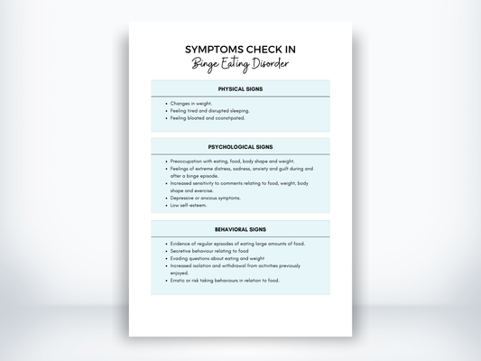 Binge Eating Disorder Symptoms PDF