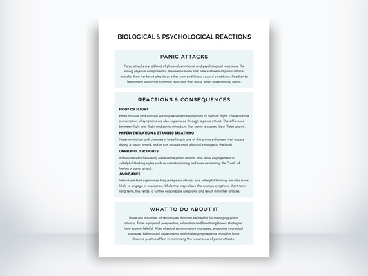 Biological & Psychological Reactions to Panic Attacks PDF