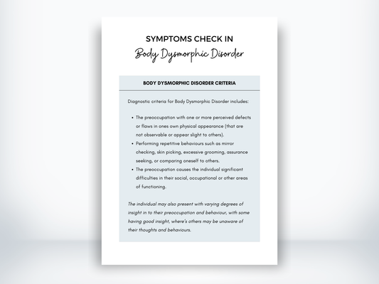 Body Dysmorphia Symptoms PDF