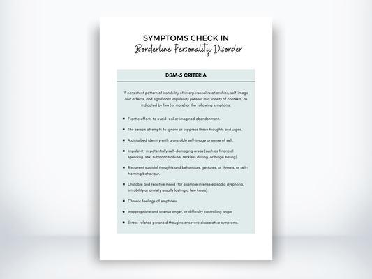 Borderline Personality Disorder Symptoms PDF
