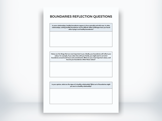 Boundaries Reflection Questions PDF