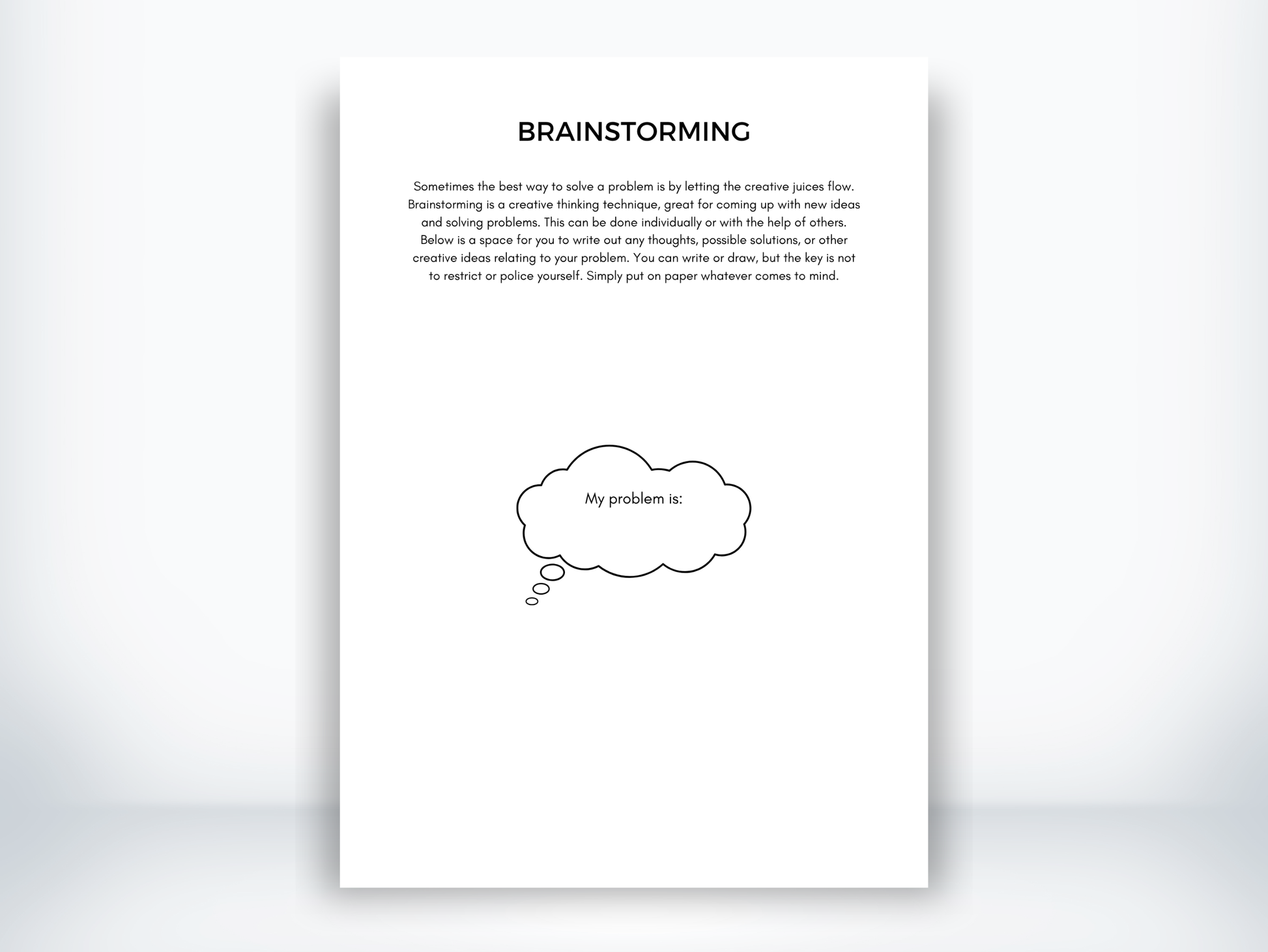 Brainstorming Template PDF