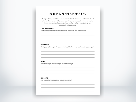 Building Self-Efficacy Worksheet PDF