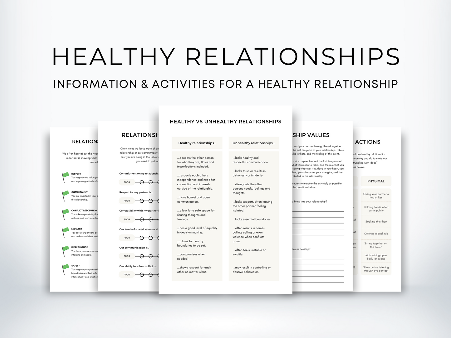 Building Healthy Relationships Worksheets PDF