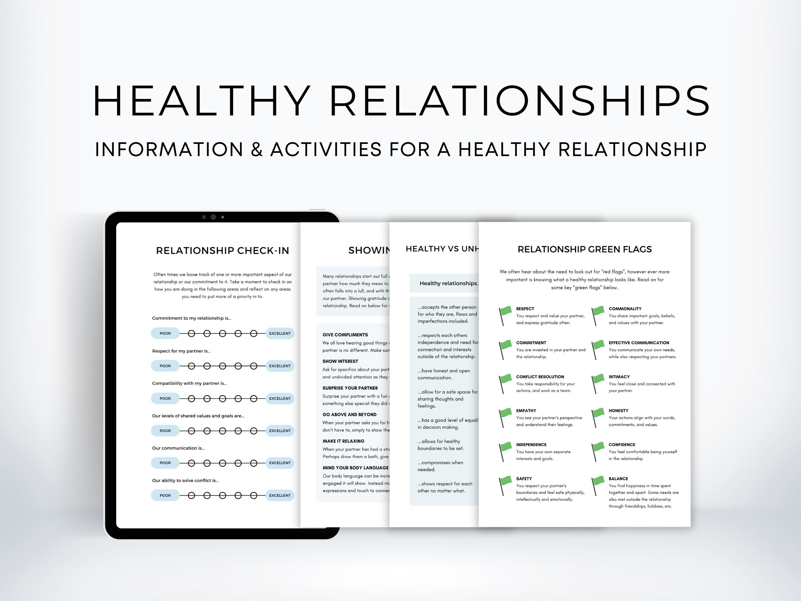 Building Healthy Relationship Worksheets | My Thriving Mind