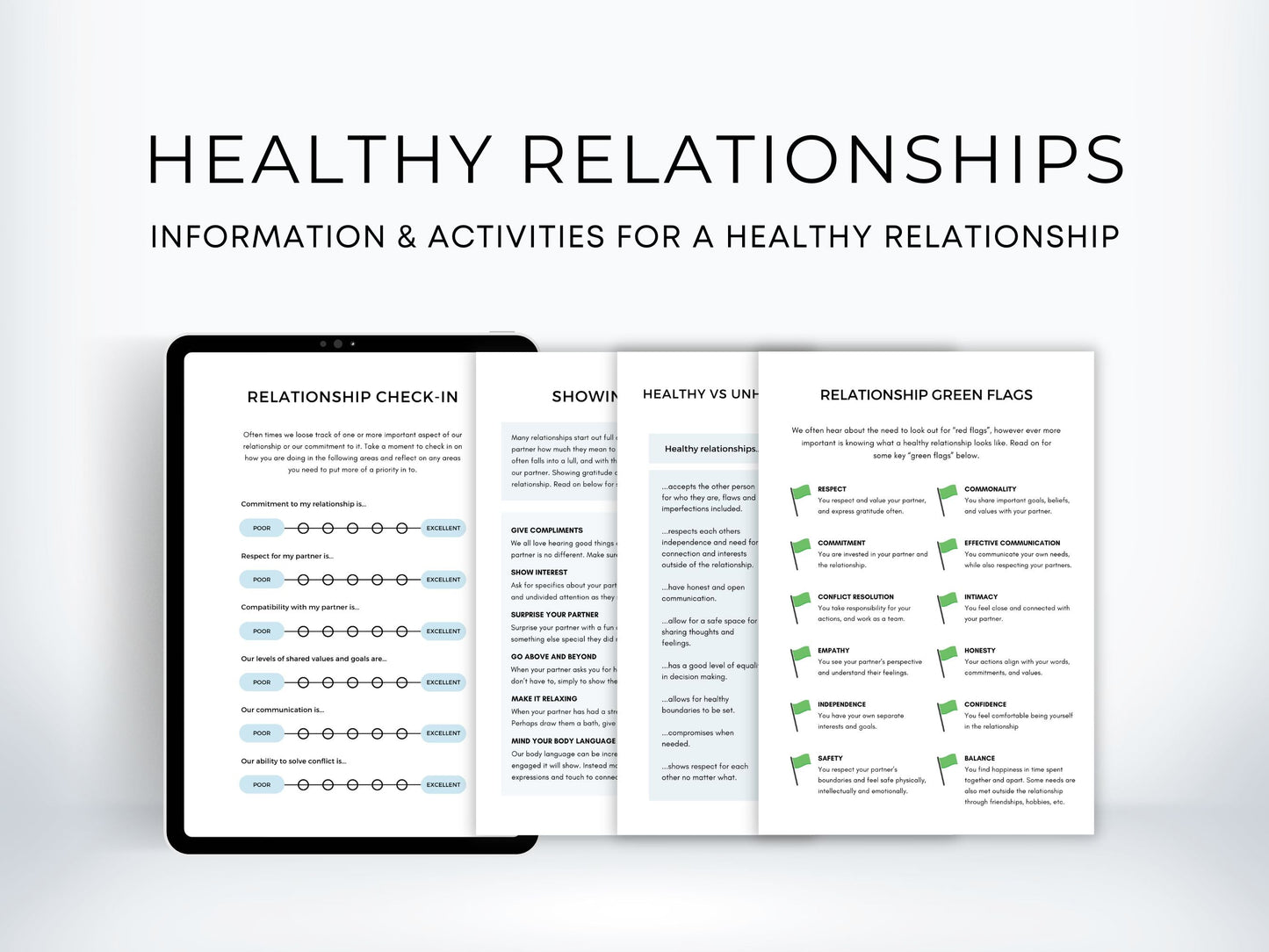 Building Healthy Relationships Worksheets PDF