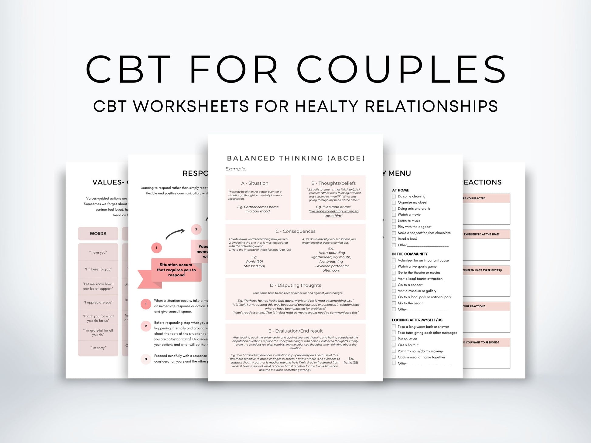 CBT Worksheets for Couples Therapy PDF