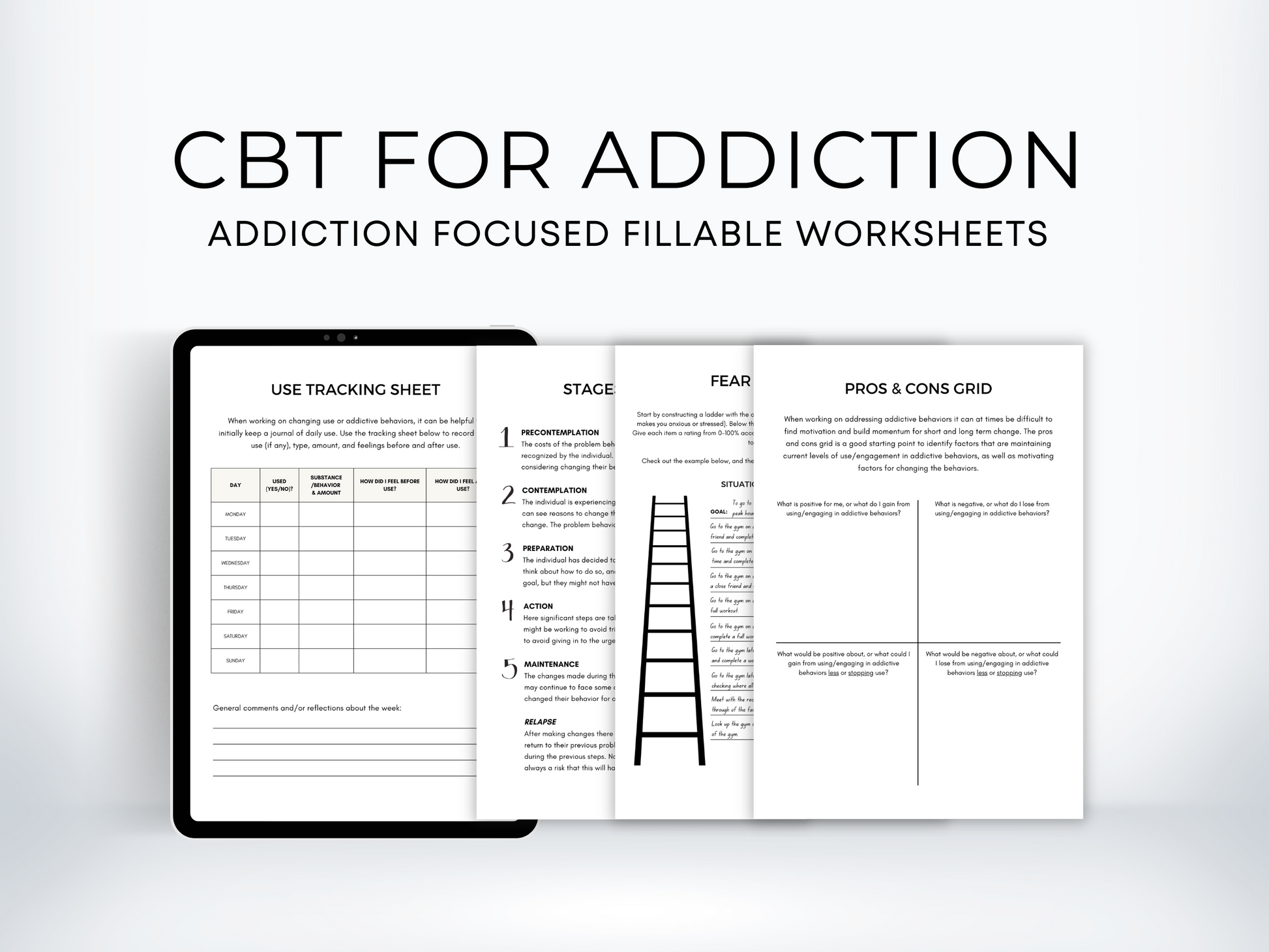 CBT for Addiction Worksheets PDF