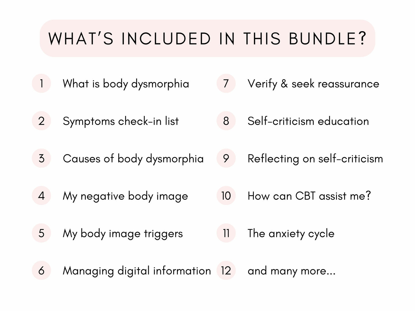 CBT for Body Dysmorphia Worksheets PDF