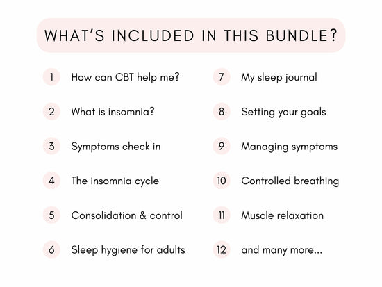 CBT for Insomnia Worksheets | My Thriving Mind