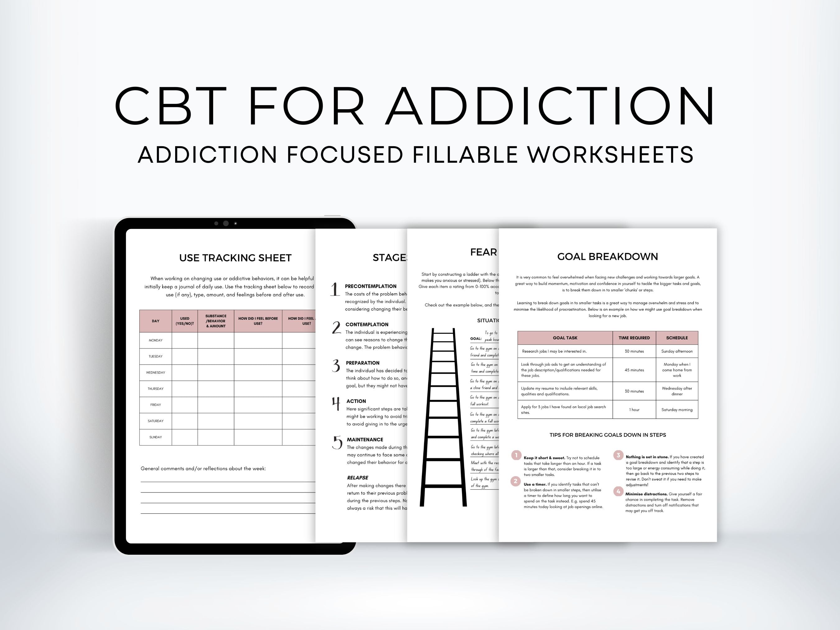 Addiction Questions Worksheet CBT for Addiction Worksheets | My Thriving Mind