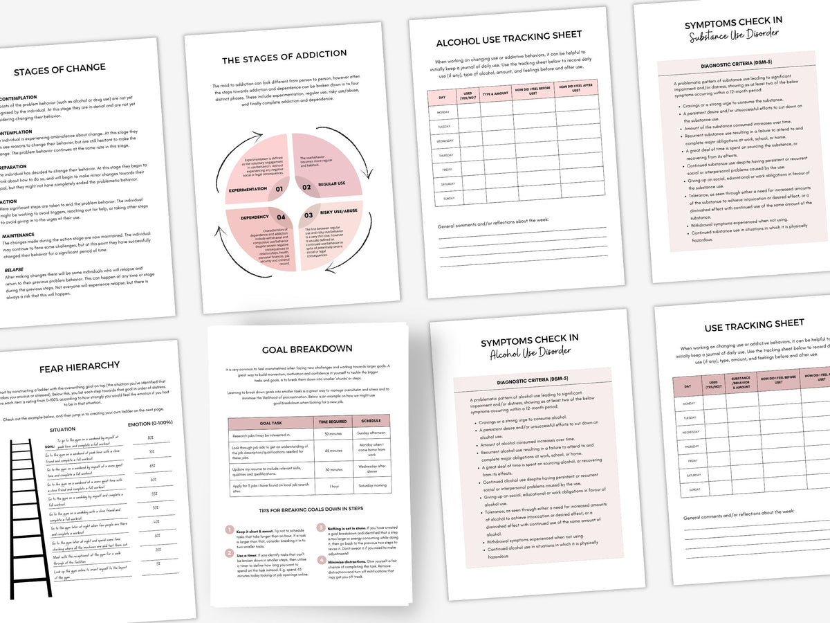CBT for Addiction Worksheets | My Thriving Mind