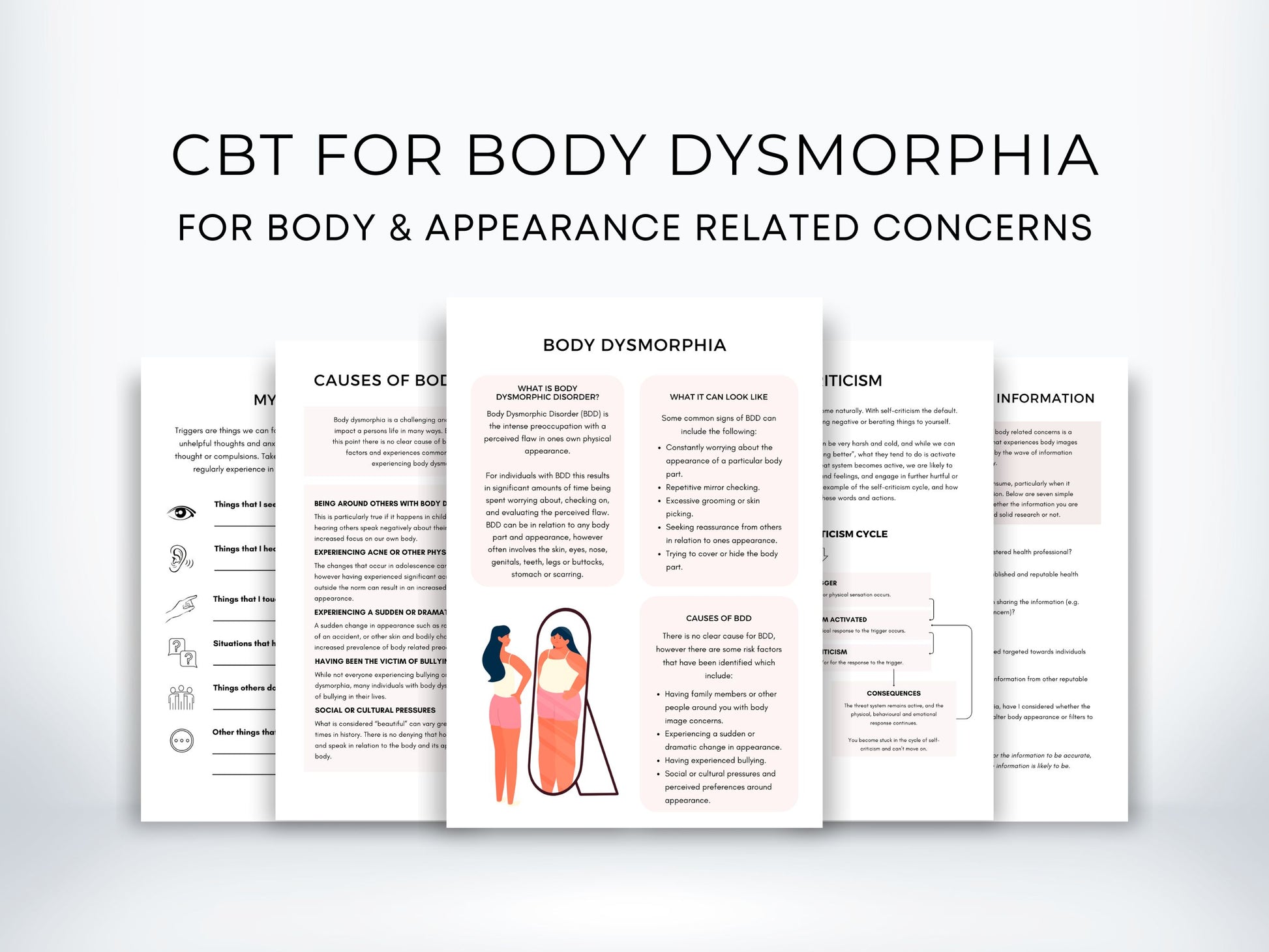 CBT for Body Dysmorphia Worksheets PDF