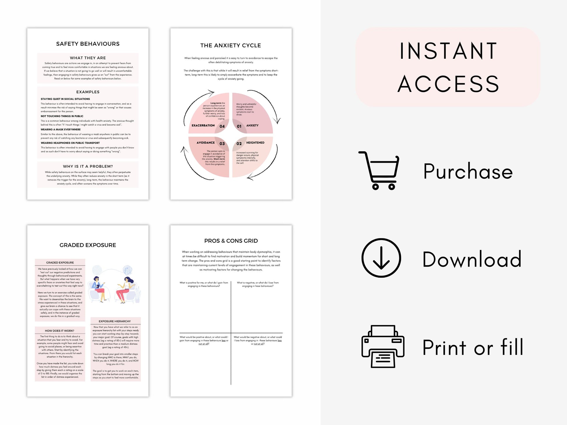 CBT for Body Dysmorphia Worksheets PDF