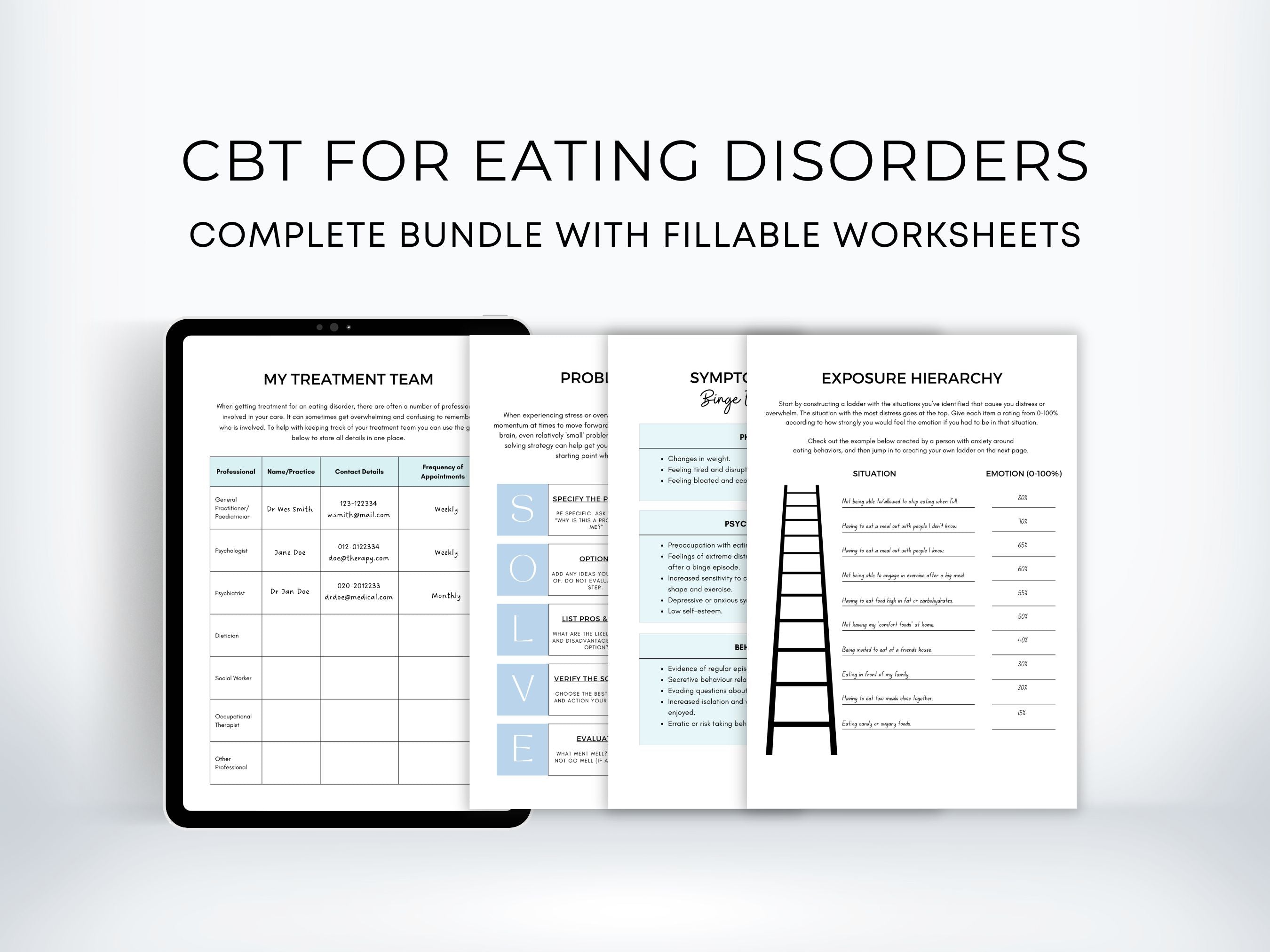 CBT for Eating Disorders Worksheets | My Thriving Mind