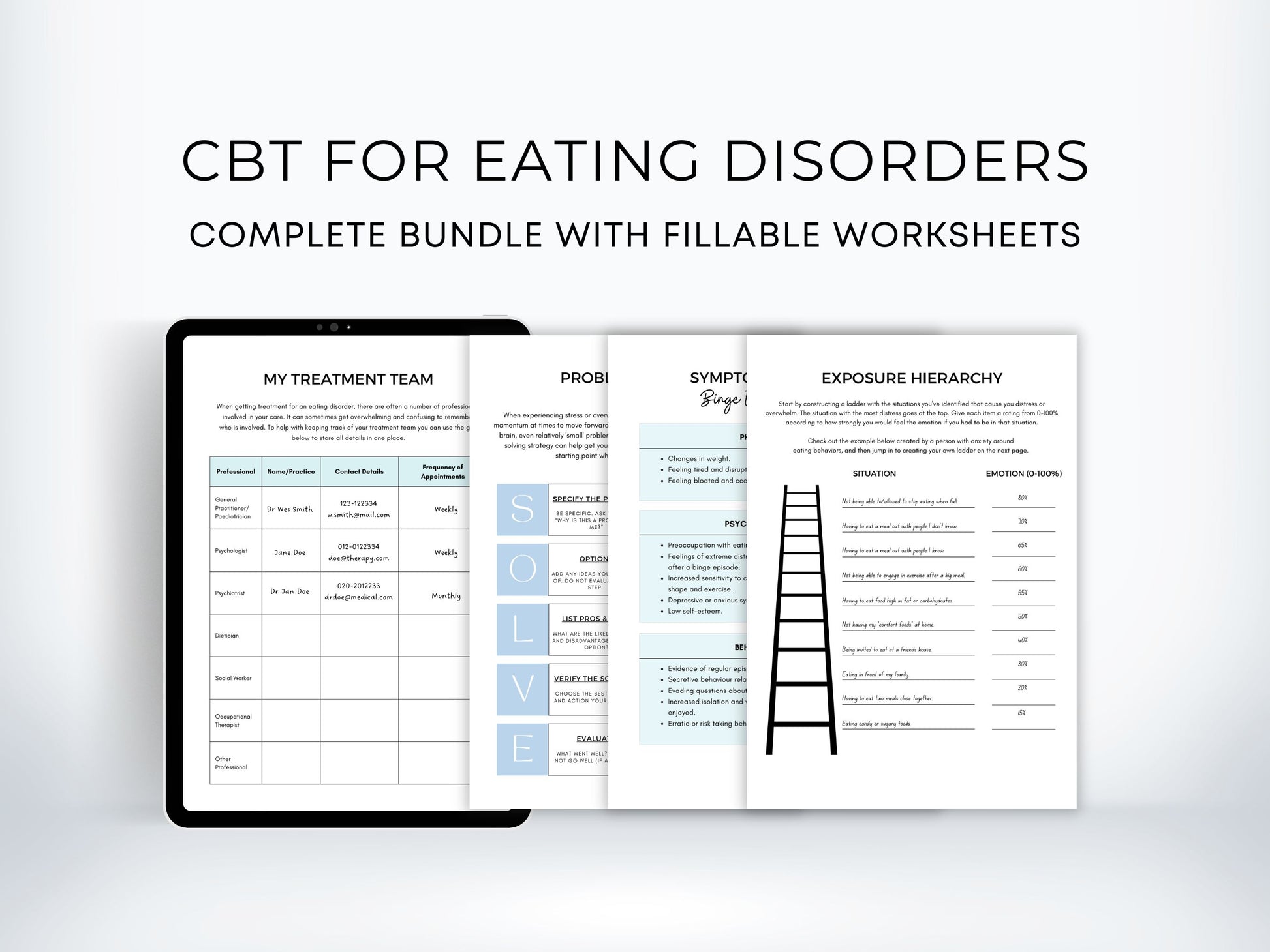 CBT for Eating Disorders Worksheets PDF