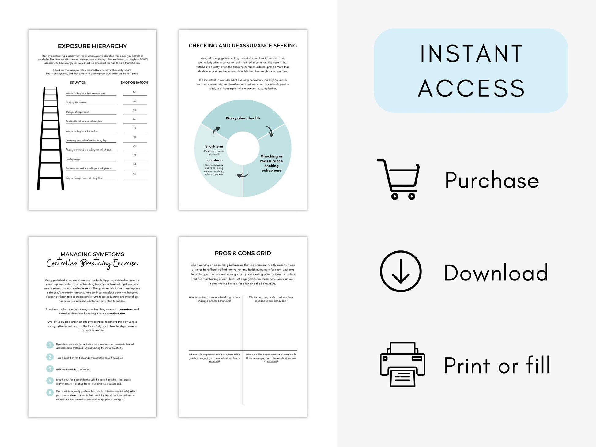 CBT for Health Anxiety Worksheets PDF