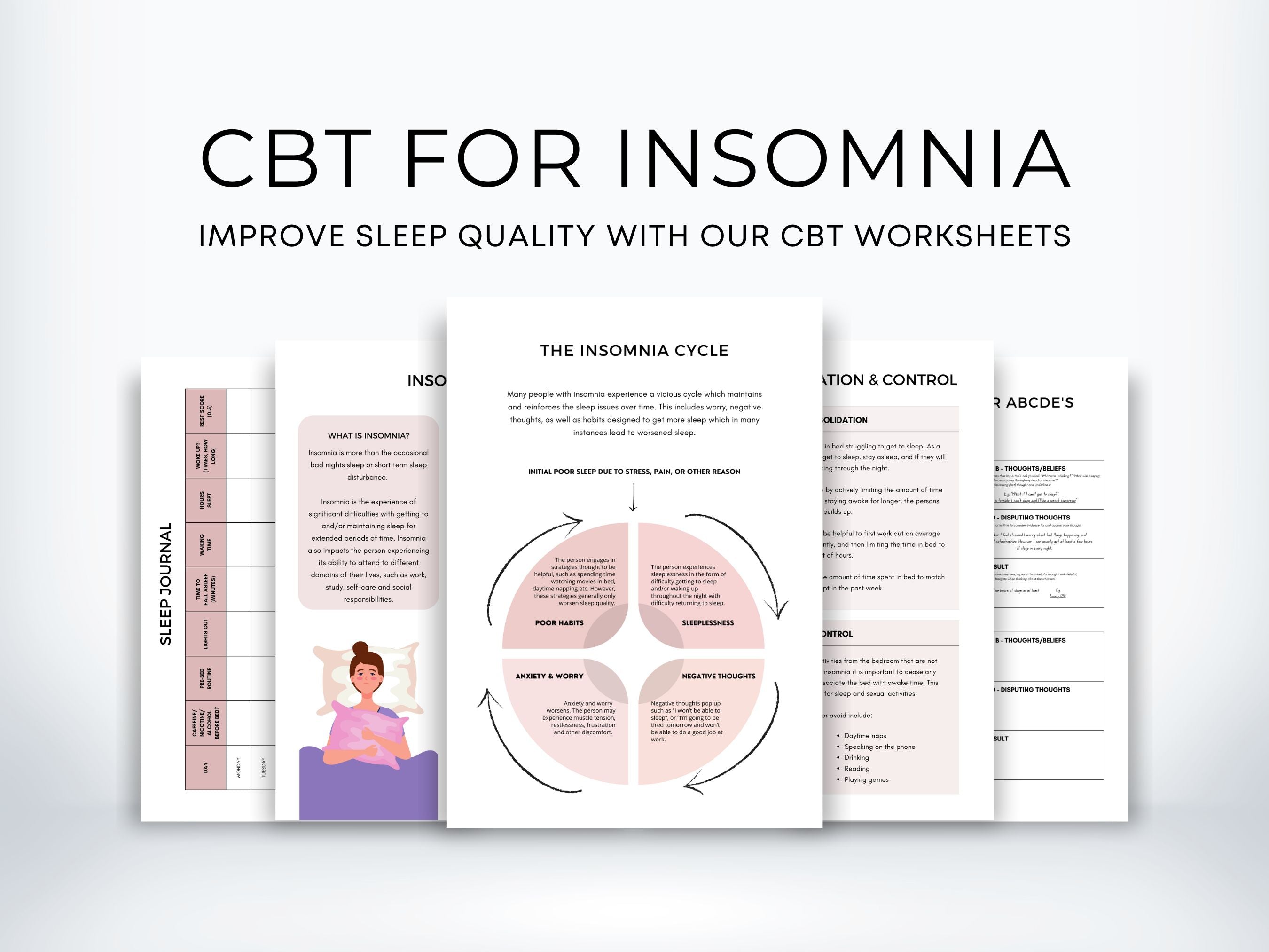 CBT For Insomnia Worksheets My Thriving Mind Cbt for insomnia worksheets my thriving mind