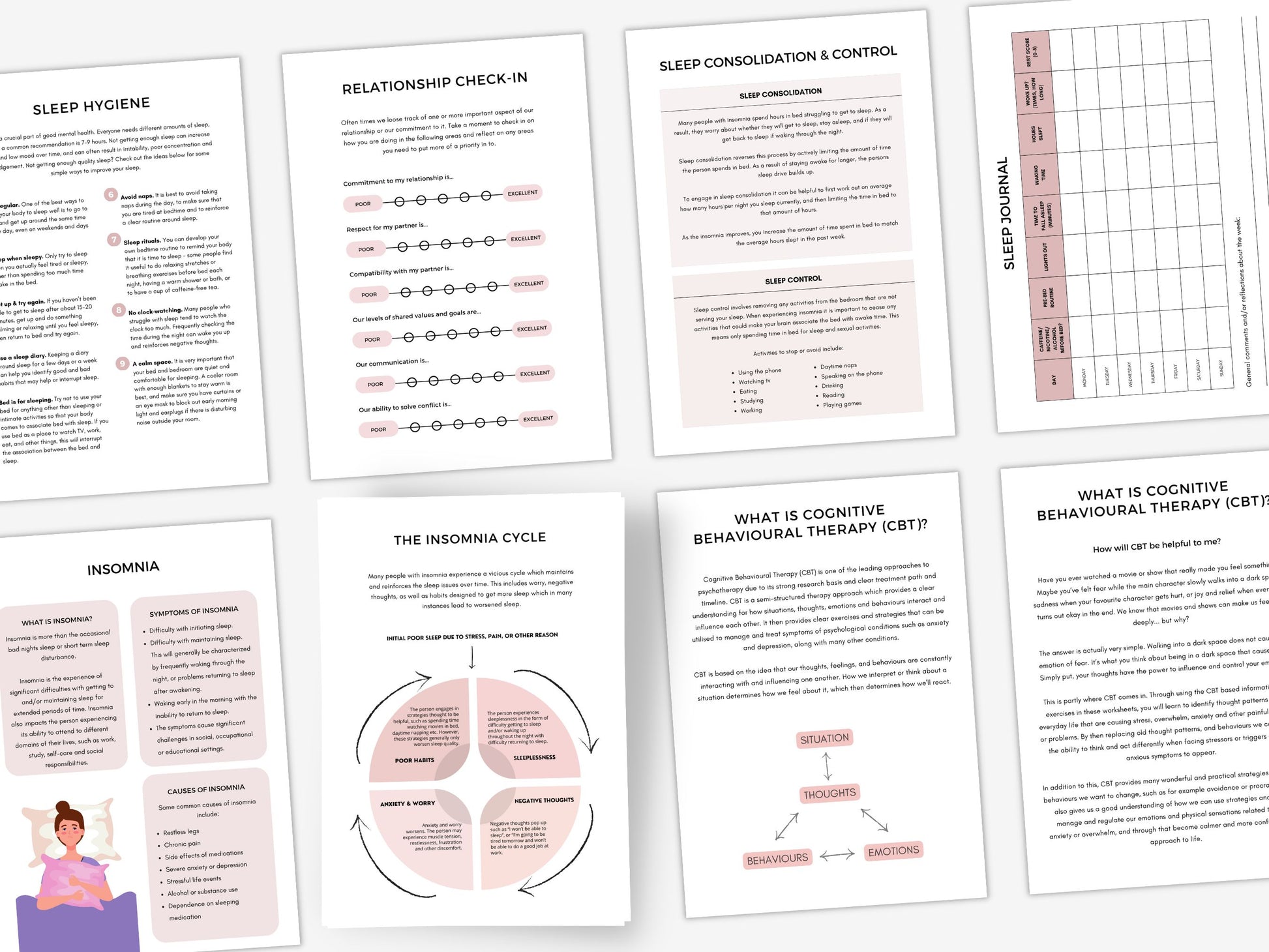 CBT for Insomnia Worksheets PDF