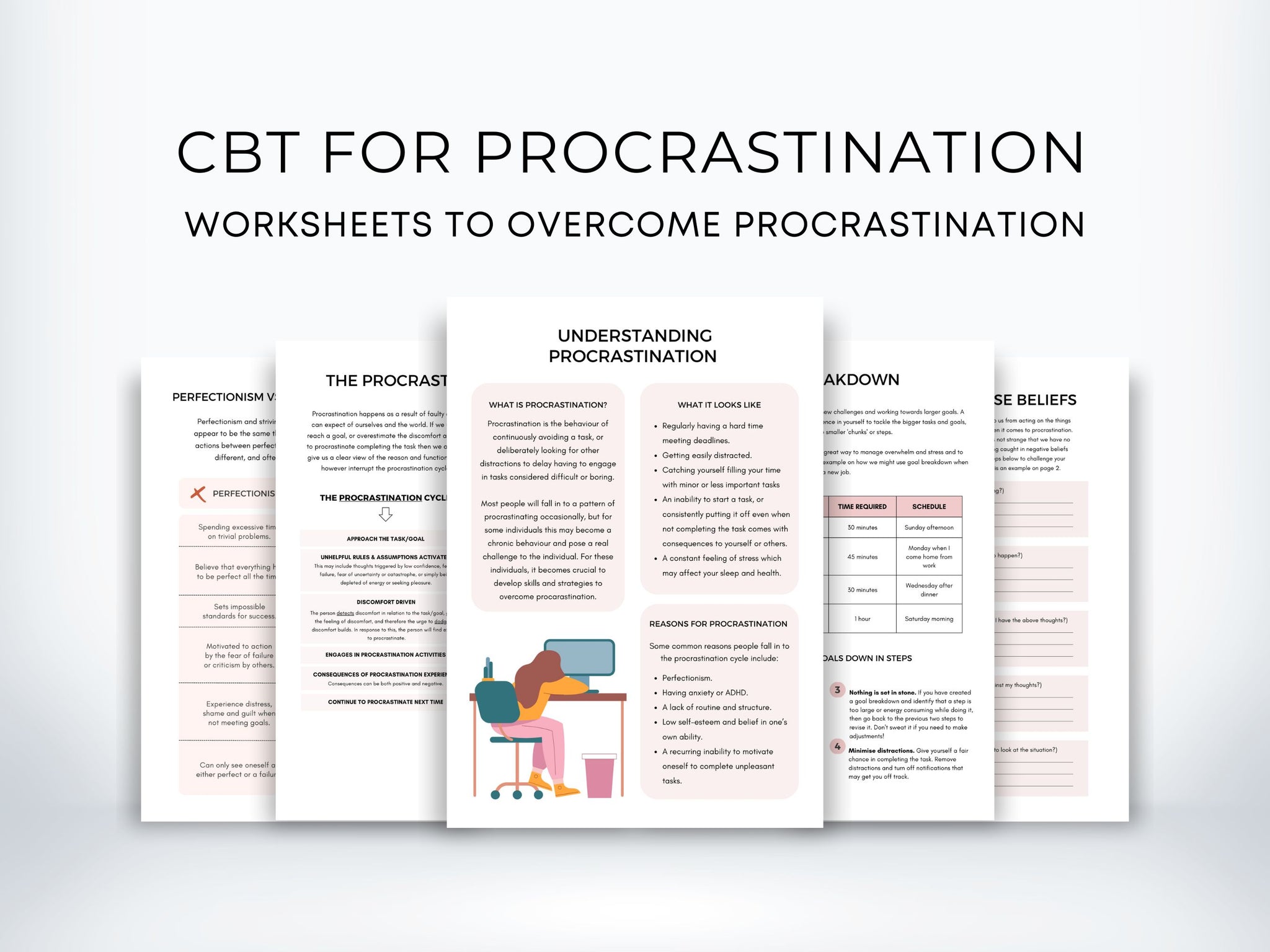 CBT for Procrastination Worksheets My Thriving Mind