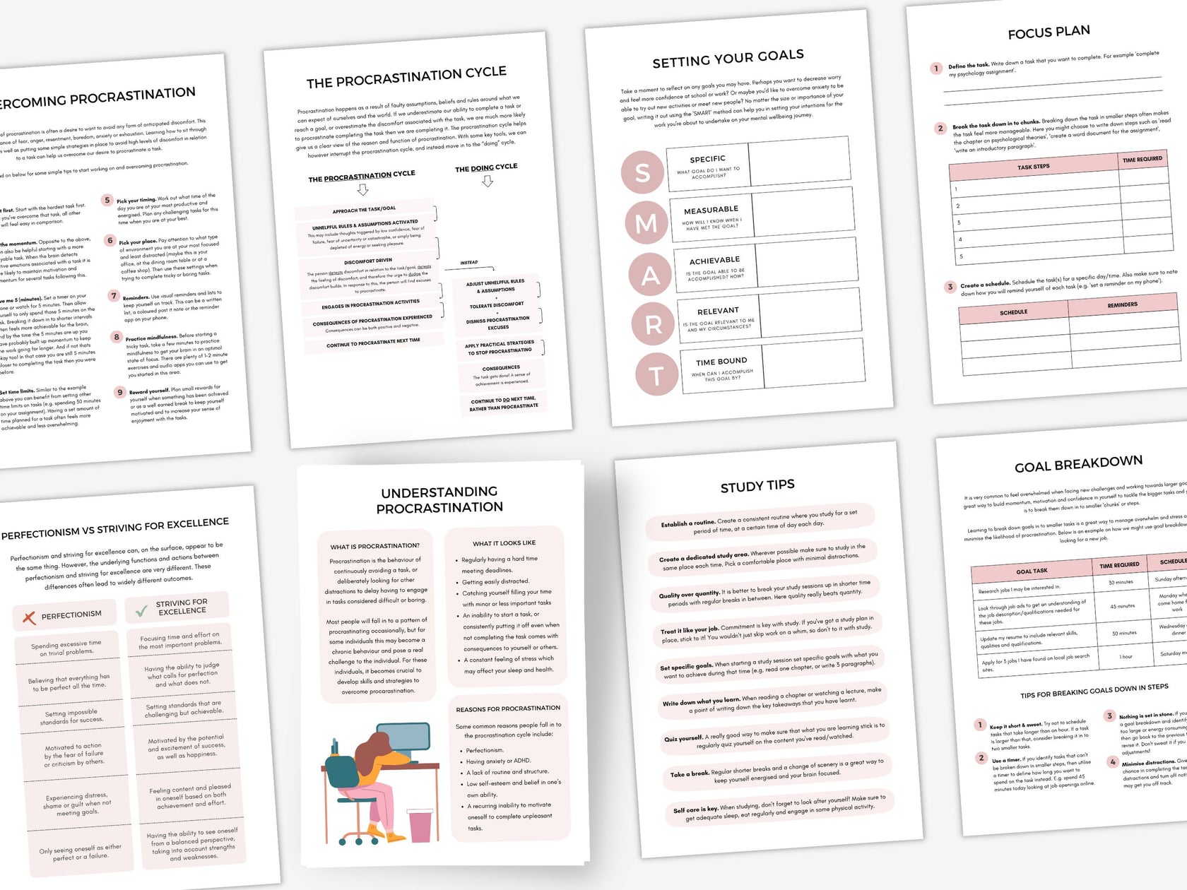 CBT for Procrastination Worksheets | My Thriving Mind