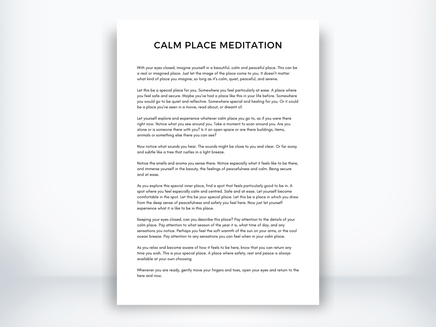 Calm Place Script EMDR PDF