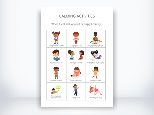 Calming Activities Cards PDF