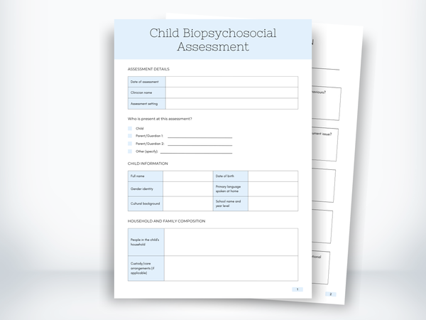 Child Biopsychosocial Assessment PDF