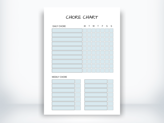 Chore Chart Template PDF - EMPTY