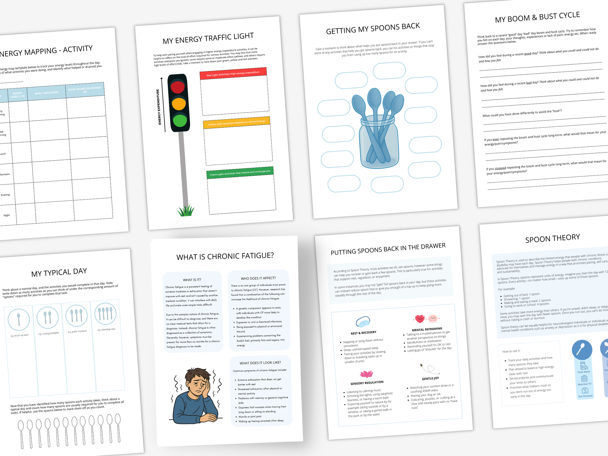 Chronic Fatigue Therapy Worksheets