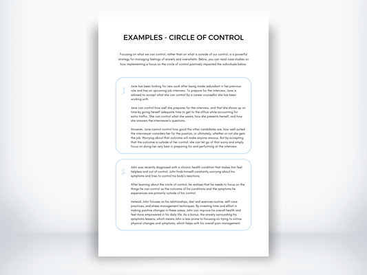Circle of Control Examples PDF