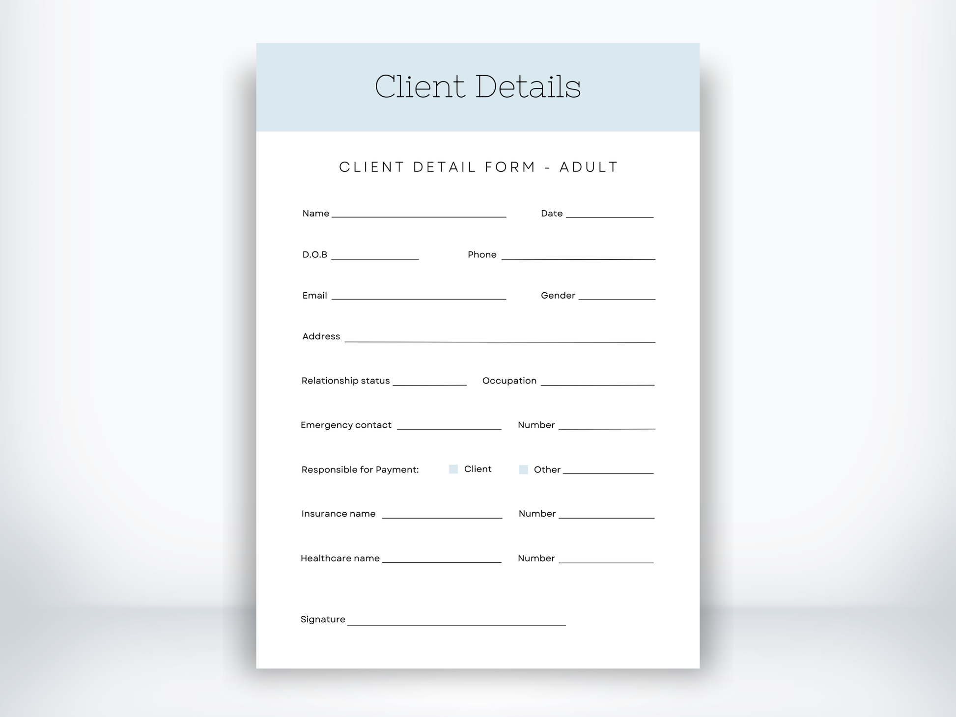 Client Details Form PDF