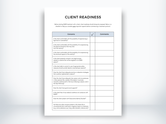 Client Readiness for EMDR PDF