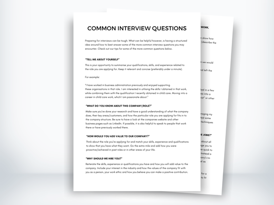 Common Interview Questions for Job Searching PDF