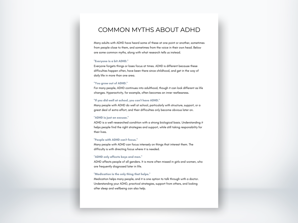 Common Myths About ADHD PDF