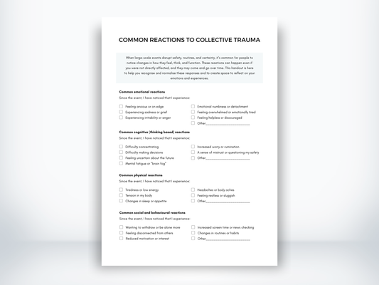 Common Reactions To Collective Trauma PDF